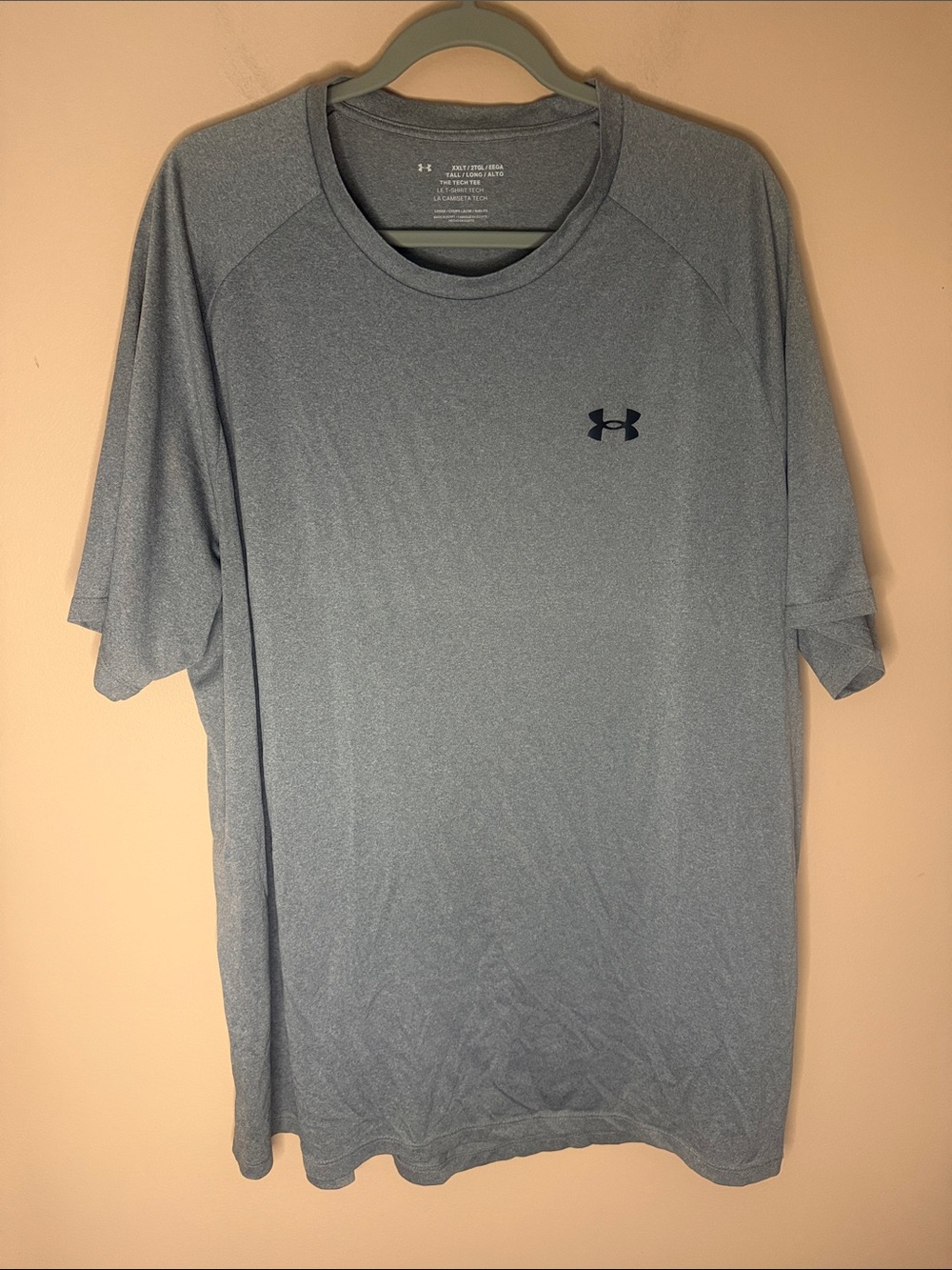 Under Armour Men's Heathered Light Gray Performance Tee with Logo